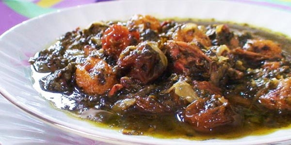 خورش آلو اسفناج با قارچ