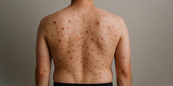 از بین بردن جوش و لک پشت کمر