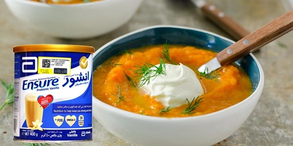 طرز تهیه سوپ کدو حلوایی با پودر Ensure