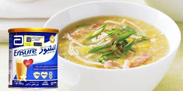 طرز تهیه آبگوشت ذرت خامه دار با پودر Ensure