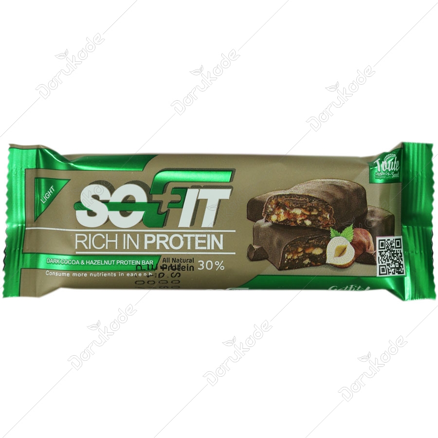 پروتئین بار با روکش کاکائویی تلخ فندقی