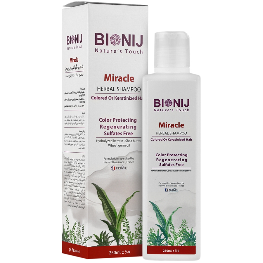 شامپو گیاهی موهای رنگ یا کراتین شده میراکل
