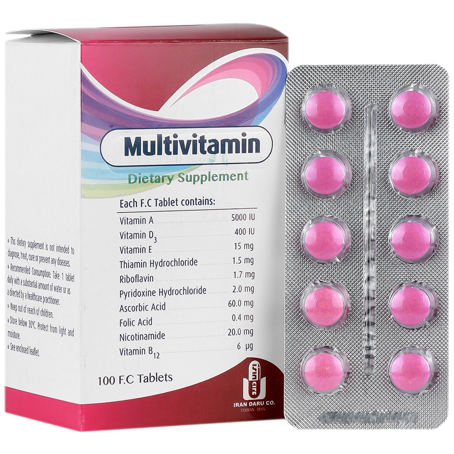 مولتی ویتامین ایران دارو 100 عددی