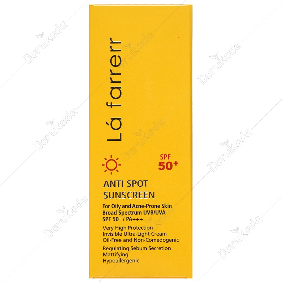کرم ضد آفتاب و ضدلک بی رنگ پوست های چرب +SPF50