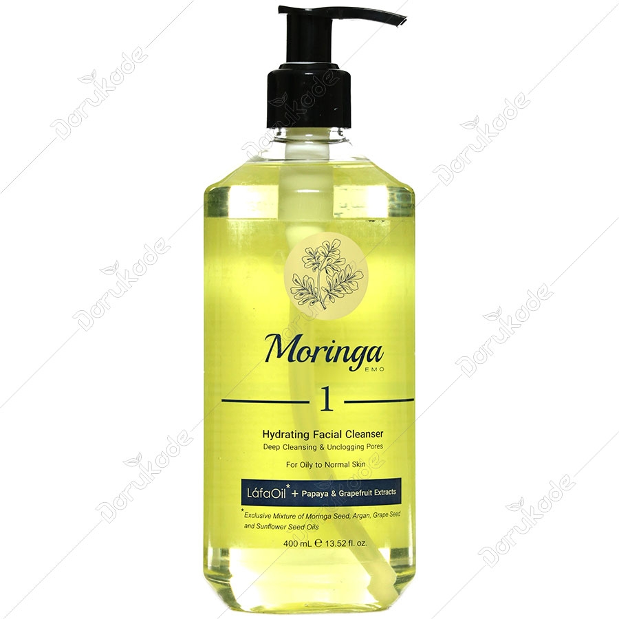 ژل شستشو و آبرسان صورت مورینگا امو