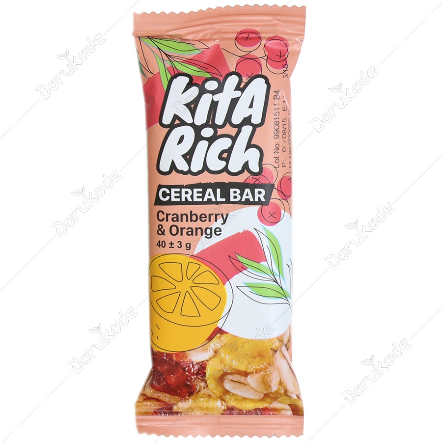 بار مخلوط غلات و میوه های خشک کرنبری و پرتقال کیتاریچ