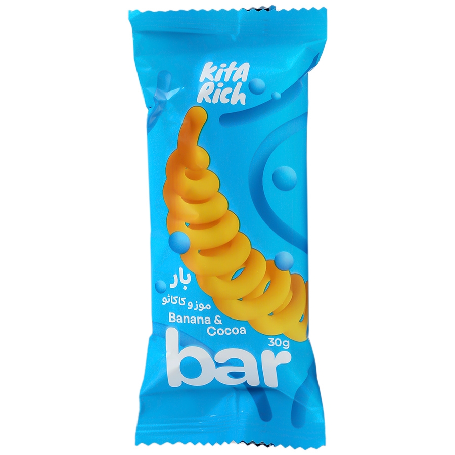 بار فشرده مخلوط غلات با طعم موز و کاکائو